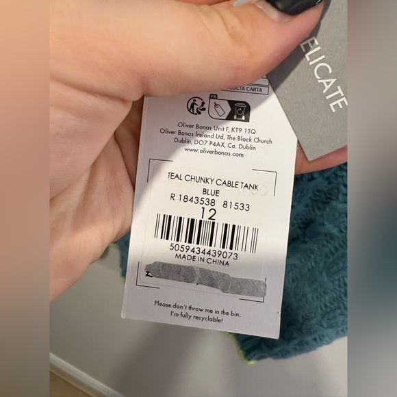 OLIVER BONAS Blue Chunky Knitted Vest - Picture 4 of 7